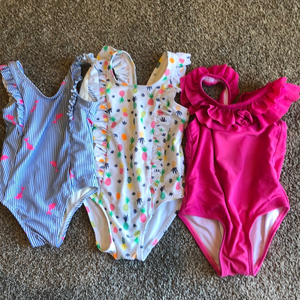 Baby girl swimsuit. Set of 3. Baby gap and target